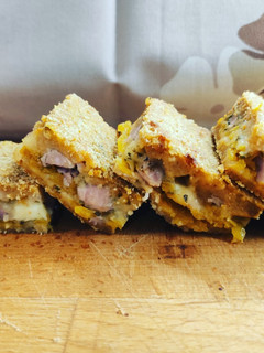 Foto di Tortino di patate con zucca, provola e prosciutto cotto