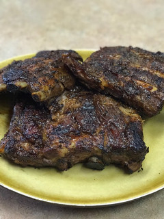 A picture of BBQ ribs.