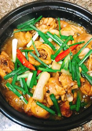 Hình của món Gà kho sệt.