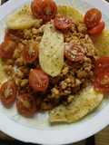 Carne picada con patatas y cherry