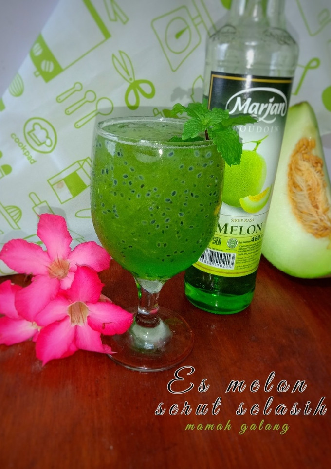 Foto resep Es melon serut selasih