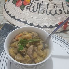 A picture of Plantene,lamb and coconut soup.