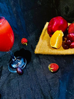 A picture of Soga drink (strawberry, Orange, grapes and Apple)🍓🍊🍒🍎.