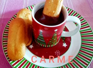 Una foto de Chocolate a la taza con melindros