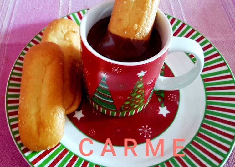 Chocolate a la taza con melindros