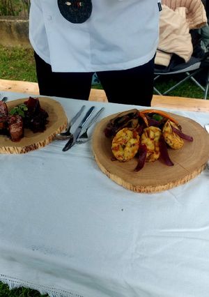 Kacsamell & Cékla, ribizli / Szarvasragu, szalvétagombóc recept fotója