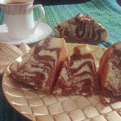 MARBLE CAKE/ ZEBRA CAKE without oven A picture of MARBLE CAKE/ ZEBRA CAKE without oven.