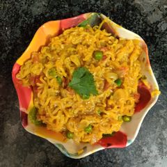 Spicy masala Maggi A picture of Spicy masala Maggi.