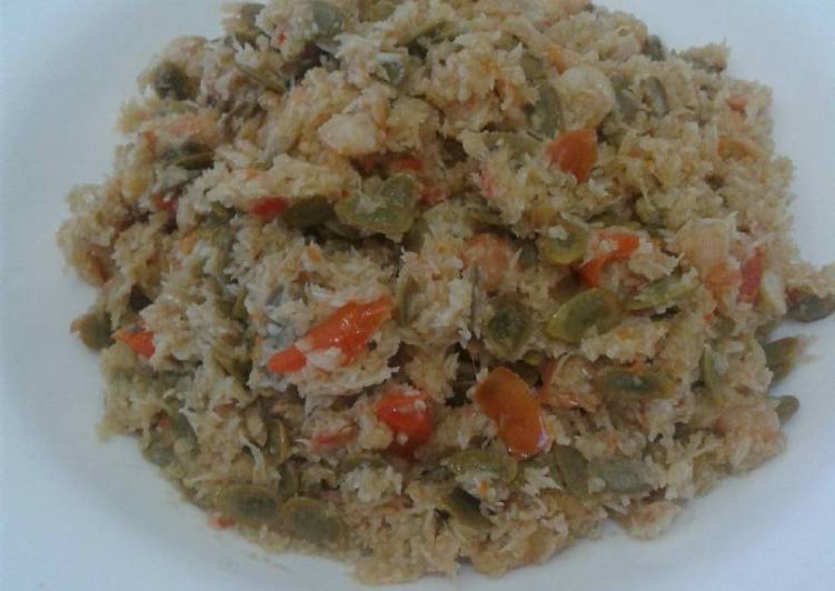 Bothok Melanding + Udang (masak tanpa bungkus daun)