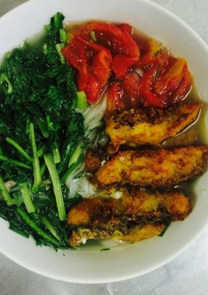 Hình của món Mỳ gạo cá rô.