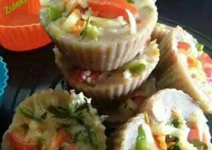 Step-by-Step Guide to Make Super Quick Homemade Brown bread Veggie idli cup cake