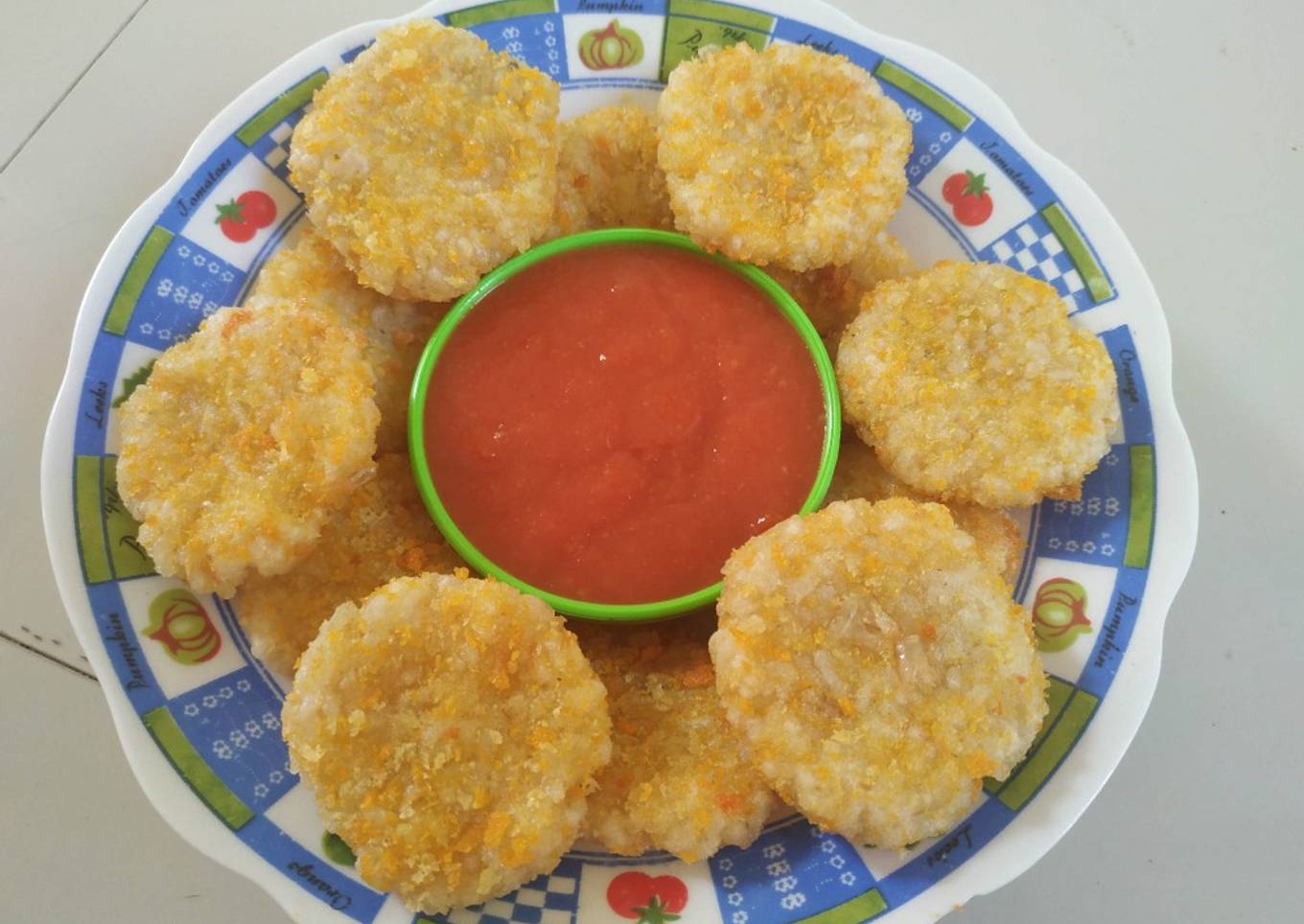 Nasi sireng ditaburi tepung air