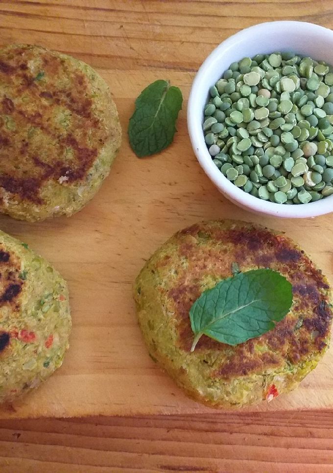 Una foto de Hamburguesas de arvejas partidas