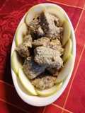 Pollo con farina di carciofi e mele