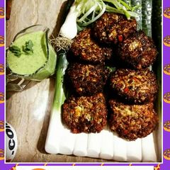 Chapli Kabab with Gathiya Chutney A picture of Chapli Kabab with Gathiya Chutney.