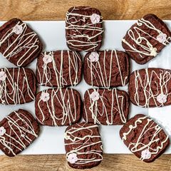 A picture of Red velvet butter cookies.