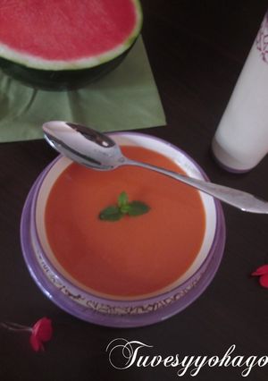 A picture of Watermelon Gazpacho.