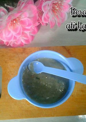 Foto resep Mpasi Beras Putih + Ati + Kangkung (7w 1d)
