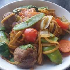 A picture of Hosin Meatballs.