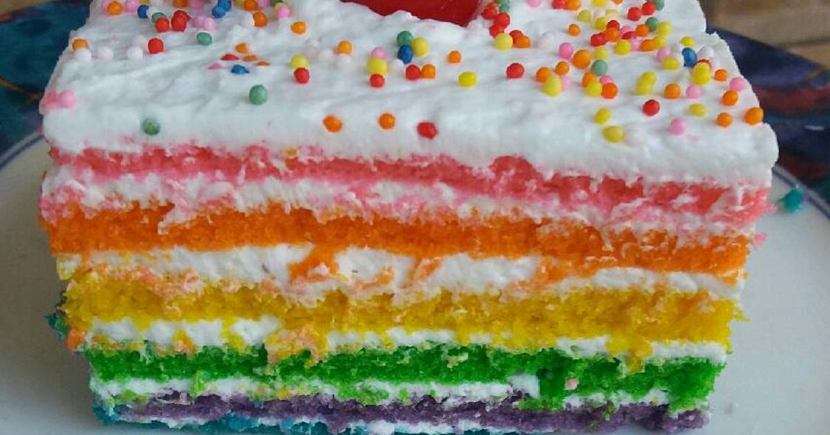 Resep Rainbow Cake 🍰 Oleh Anisa Cookpad