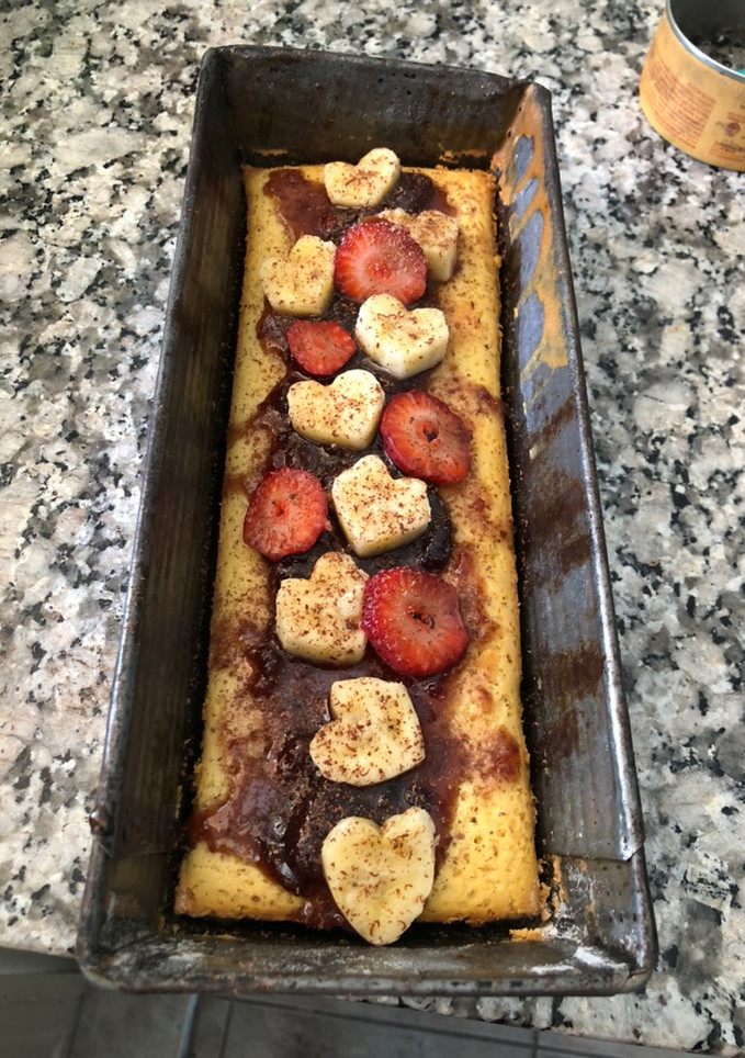 Una foto de Budín tipo cheesecake con yogur griego súper fácil y económico