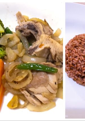 Foto resep Ayam Rebus Diet Nasi Merah