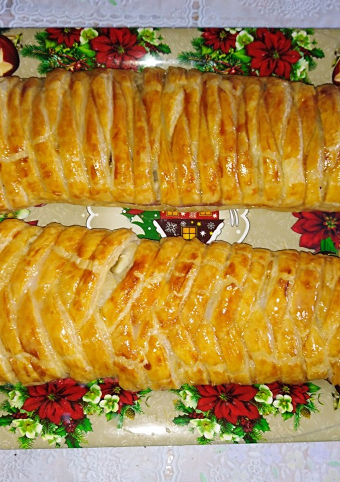 Una foto de Trenza de hojaldre rellena