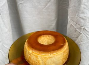 Una foto de Flan casero a baño María