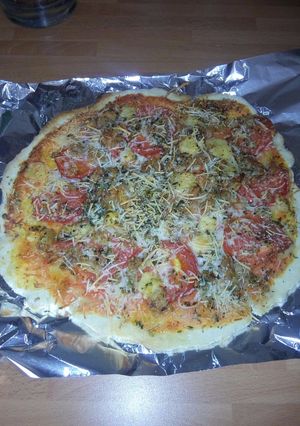 Una foto de Pizza silvestre muy sencilla