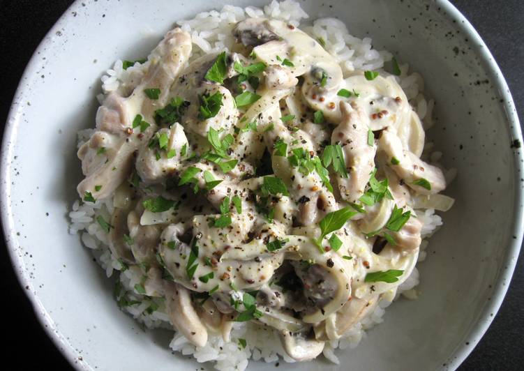 Simple Way to Make Ultimate Chicken Stroganoff With Wholegrain Mustard