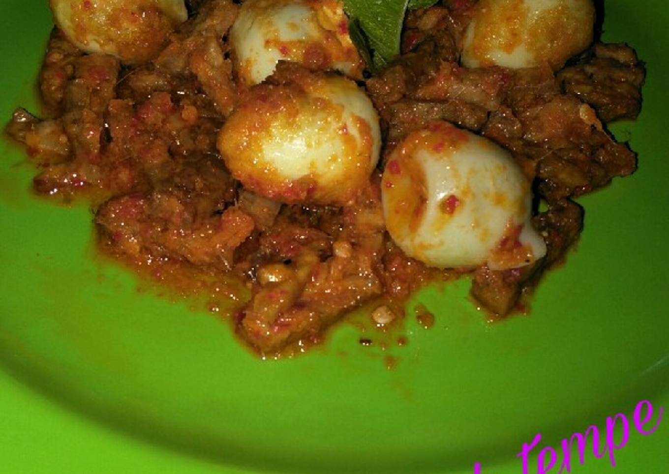Rica rica telur puyuh dan tempe