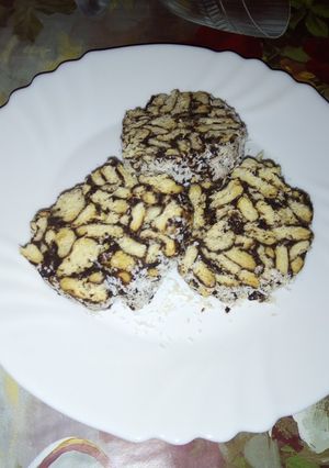 Cukormentes kekszszalámi. recept fotója