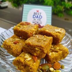 A picture of Besan Burfi (made with gram flour, Milk powder & condensed milk).