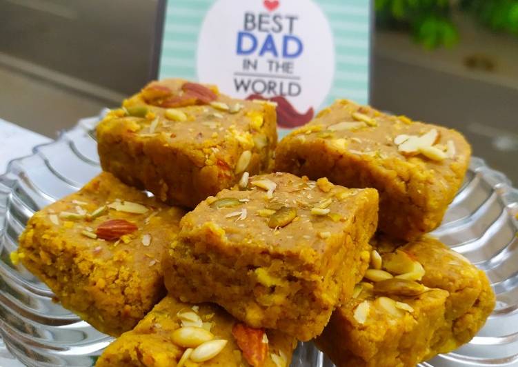 Besan Barfi (made with gram flour, Milk powder & condensed milk)