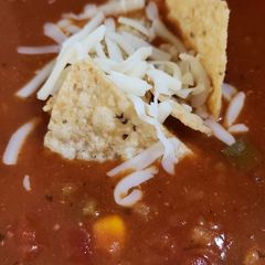 A picture of Super Easy Chicken Tortilla Soup.