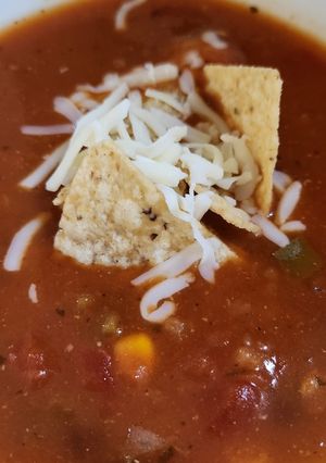 A picture of Super Easy Chicken Tortilla Soup.
