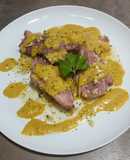 Codillo con crema de verduras variadas