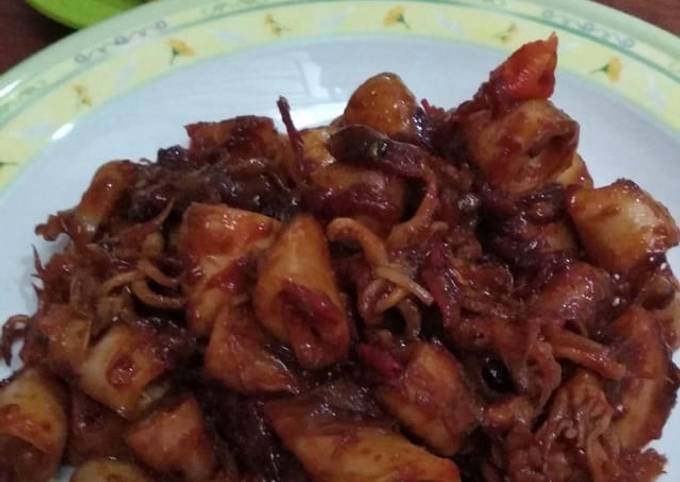 Cumi Asin Balado Kecap Simpel