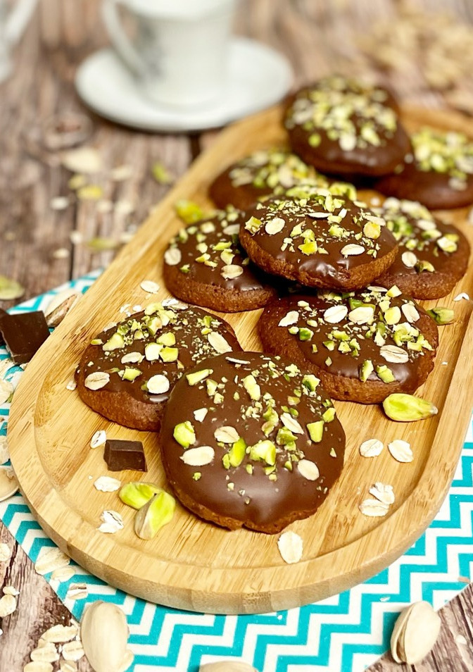 Una foto de Cookies de pistacho y chocolate (veganas)