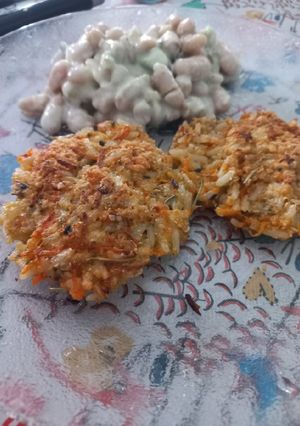 Una foto de Hamburguesas de Arroz y Zanahoria