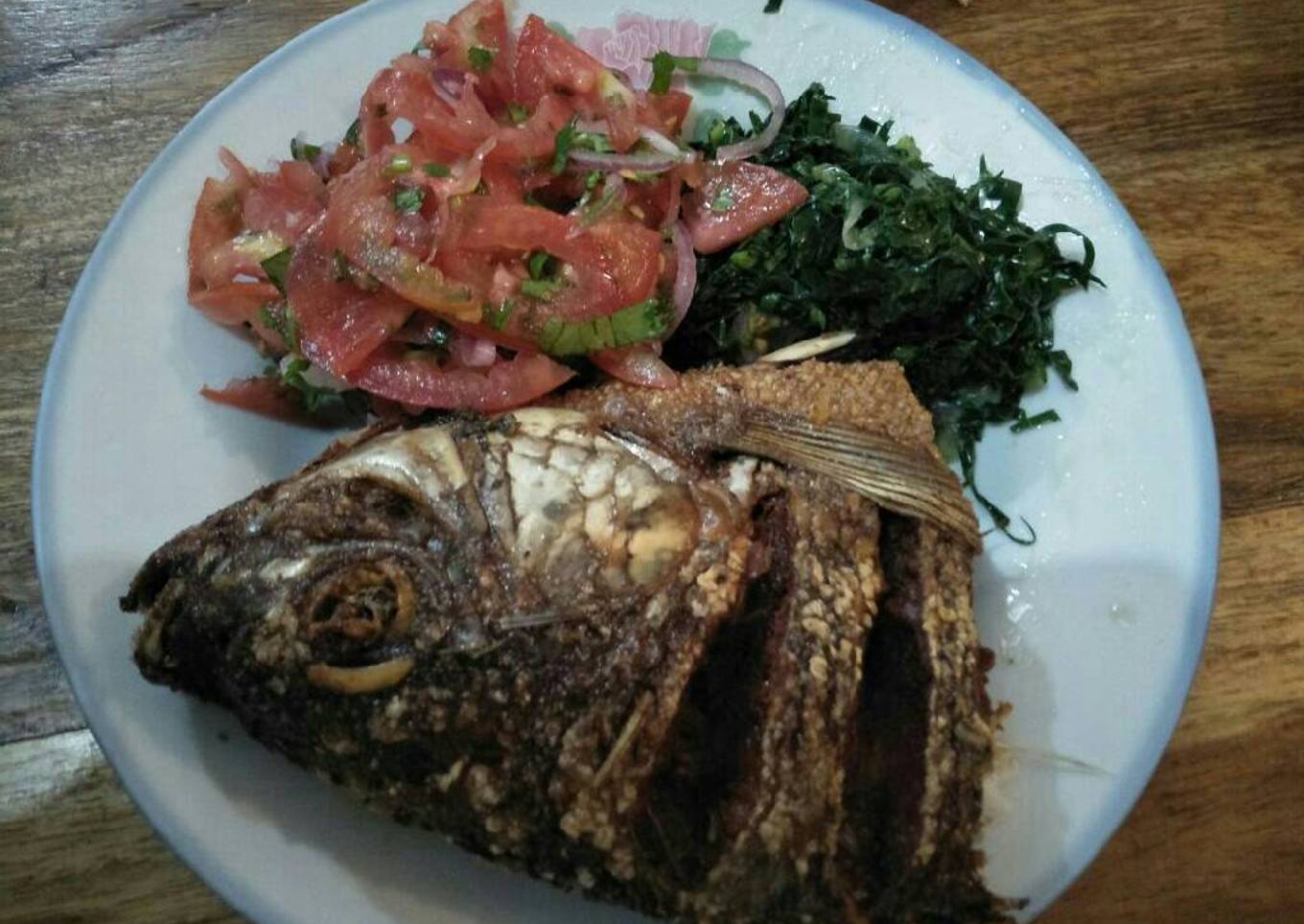 Fried fish with kachumbari
