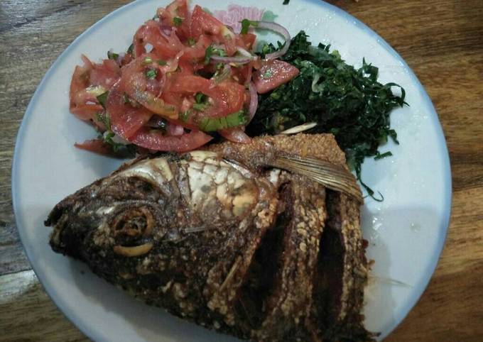 Fried fish with kachumbari