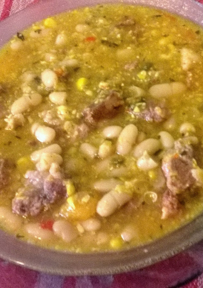 Una foto de Porotos con mazamorra
