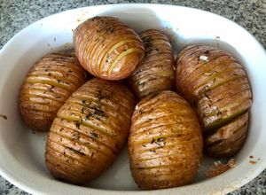 Una foto de Papas Hasselback sanitas