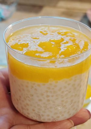 Mennyei tápiókapuding gyümölccsel recept fotója