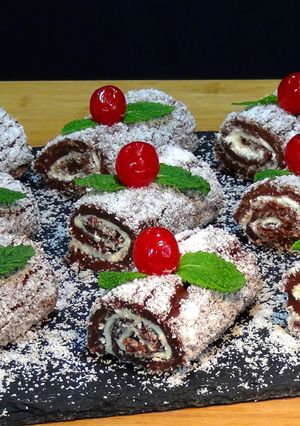 Foto principal de Troncos de Navidad, receta fácil sin horno