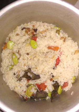 Foto resep Nasi liwet Pete ikan asin