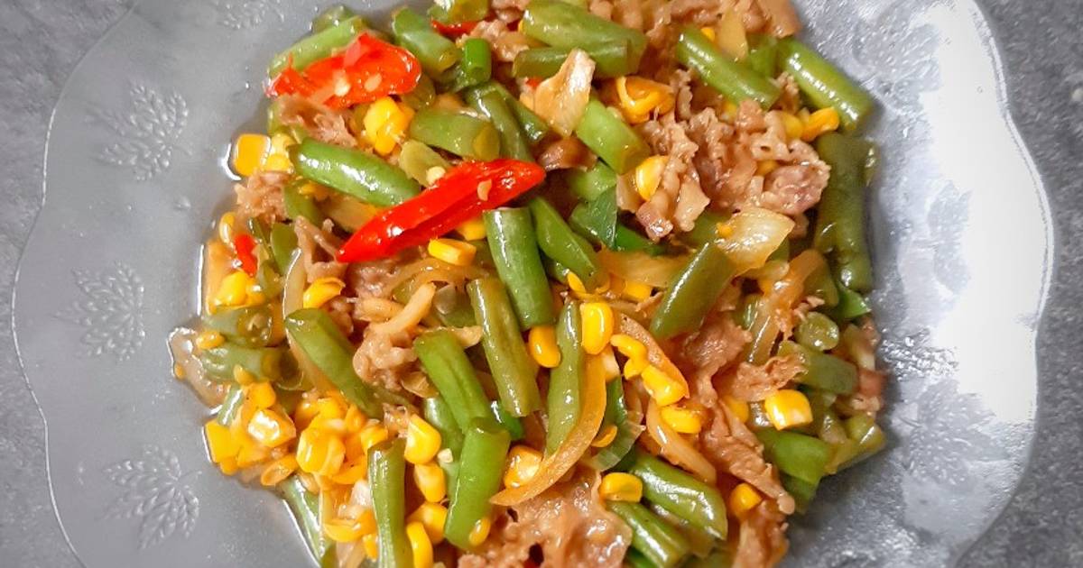 Resep Tumis Buncis Jagung Campur Daging Oleh Heny Widy Cookpad