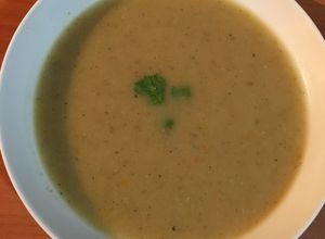 Una foto de Crema de Plátano Verde
