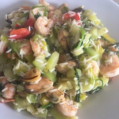 Seafood Stir Fry with Courgettes and Leeks A picture of Seafood Stir Fry with Courgettes and Leeks.
